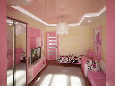 дизайн розовой комнаты для девочки